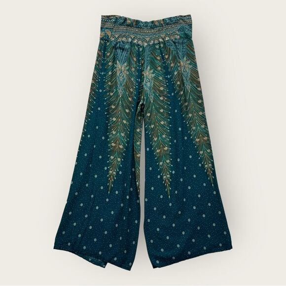 Unbranded | Palazzo Pants | Turquoise | 30 Inch Waist - Picture 2 of 8